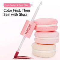 Tinte labial mate y brillante de doble punta certificado HALAL BPOM 2 en 1 de larga duración para maquillaje labial diario, marca privada, venta al por mayor