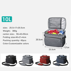 Tas Tote pendingin kotak piknik bebas bocor Oxford cetak Logo kustom dengan tali bahu termal tas pendingin makan siang terisolasi - Product Image 4