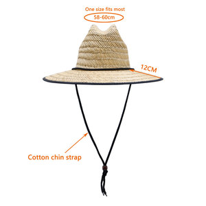 Chapeau de sauveteur en paille unisexe à motif aztèque imprimé par sublimation, prêt à être expédié, protection solaire UV pour la plage - Product Image 6