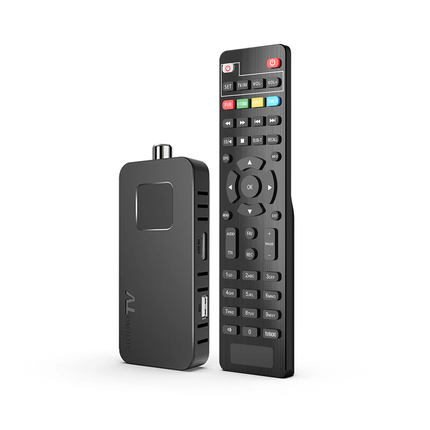 Gratis Ke Air Full HD 1080P H.265 HEVC MPEG4 Stik Tv Dekoder 2 IN 1 Remote Kontrol T2 Dongle