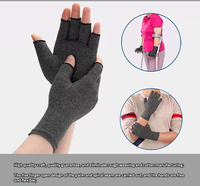 Soulagement de la douleur Récupération de l'arthrite Compression Traitement quotidien sans doigts Gants de protection pour sports de plein air Matériau en nylon antidérapant