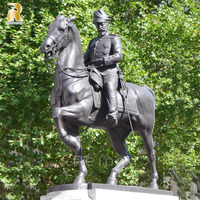 Sculpture de cheval en laiton bronze de grande taille RELONG, style européen antique, pour la décoration de place publique en extérieur