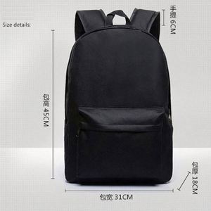 Simple Fashion College Daily <b>Black</b> Back Pack Nylon Oxford Teenage School Bag <b>Backpack</b> With Custom Logo - Product Image 2