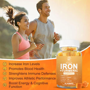 Gomitas de suplemento de hierro + cúrcuma Premium personalizadas combinadas con vitaminas C, fólico y vitaminas del complejo B Gomitas de hierro - Product Image 4