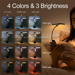 Mới nhất 51LEDs tri-đầu LED cuốn sách đọc sách Ánh sáng xách tay linh hoạt Clip bàn đèn có thể sạc lại âm nhạc điểm số ánh sáng với kẹp - Product Image 4