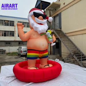 Decoración inflable de Papá Noel con soplador desmontable Decoración de fiesta de Navidad para interiores y exteriores - Product Image 2