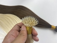 Harga Grosir 100% Rambut Asli Manusia Nano Bead Hair Extension Loop Nano Rings European Nano Tip Hair Extension