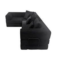 Ensemble de canapé modulaire extensible convertible en chaise longue en forme de L avec compression sous vide, couleur personnalisée, 5 à 8 places
