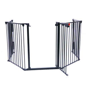 Clôture métallique portable à 5 panneaux, barrière d'intérieur pour chien de compagnie, de sécurité, pour bébés - Product Image 1