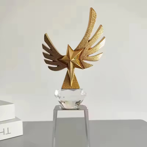 Trophée en cristal K9 en forme d'étoile dorée, plaque vierge en verre pour souvenir ou cadeau - Product Image 3