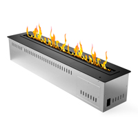 Cheminée à éthanol Inno-living moderne en acier de 90 cm avec télécommande et fonctions de sécurité intelligentes pour usage hôtelier KNX