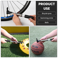 BAIMEI Portable Mini Manual Tire Inflator for Bicycles Mountain/Road Bikes High Pressure 80-130PSI Durable Stainless Steel PA