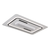 Ventilateur de plafond moderne moderne à LED avec télécommande Forme carrée Ventilation domestique Ventilateur d'extraction Corps en fer Conception Bldc