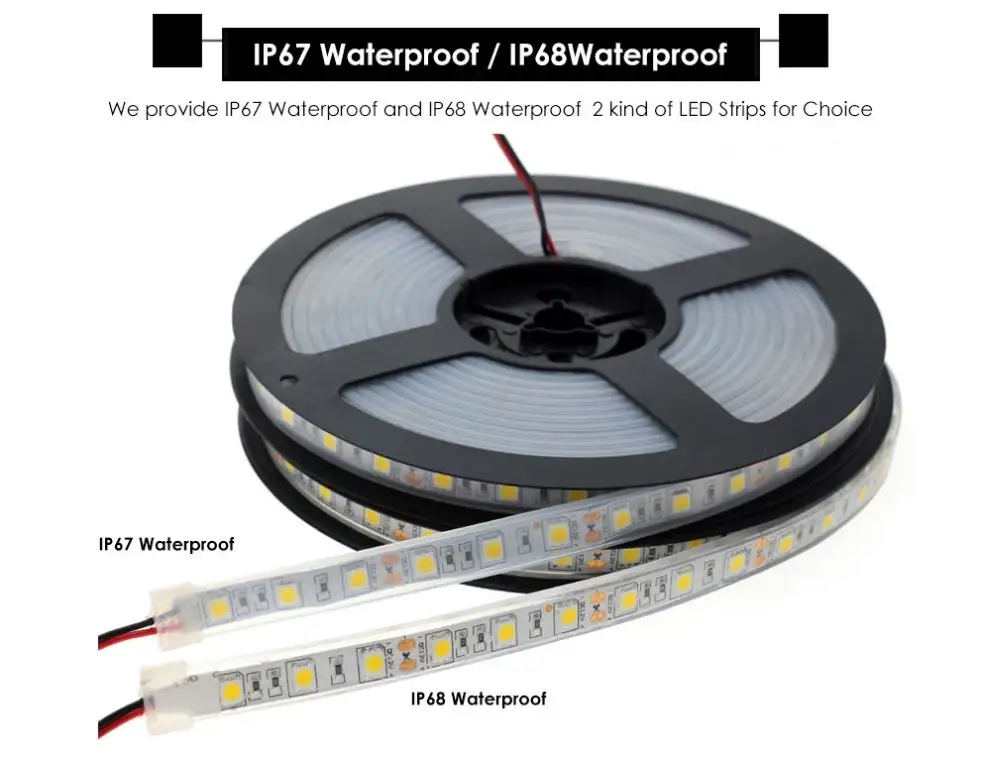 IP67 IP68 водонепроницаемая светодиодная лента 5050 DC12V высокого качества для подводной и уличной безопасности RGB Светодиодные полосы света 300 светодиоды 60 светодиодов/м 5 м/партия