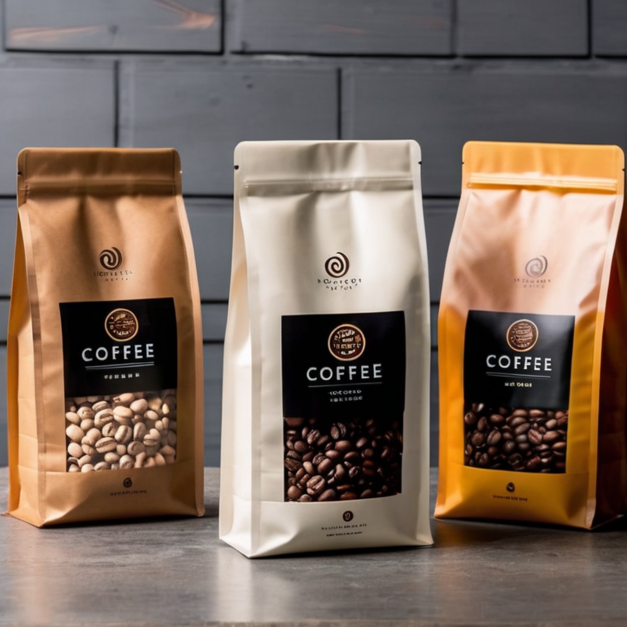 Custom Printed Logo 250g 500g Wholesale Recyclable Resealable Coffee Bean Valve Pouch Matte Square Bottom Zipper Pet Food