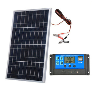 แผงโซลาร์เซลล์โมโนคริสตัลไลน์ 10W 12V 18V พร้อมตัวควบคุมสำหรับใช้ในบ้านและยานพาหนะ - Product Image 3