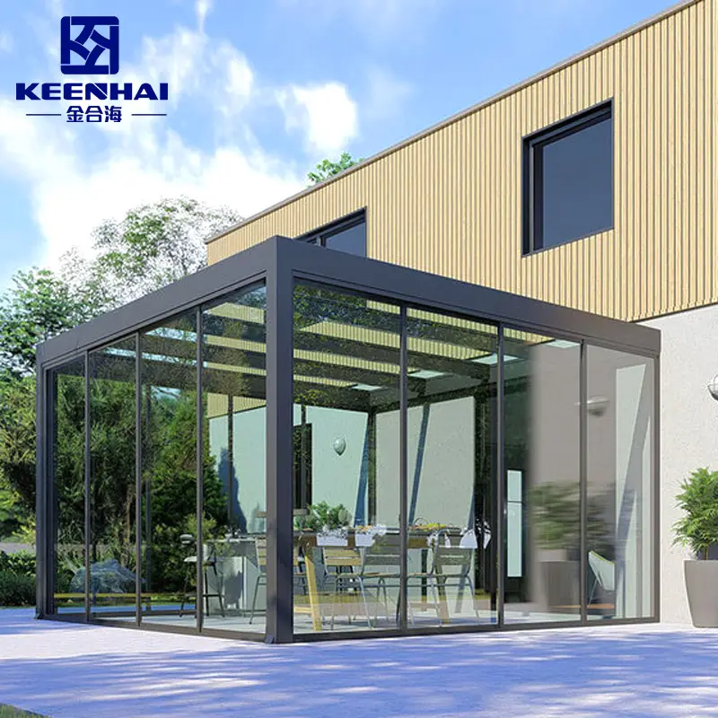 Rumah kaca Aluminium ruang matahari OK kustom beranda rumah Modular