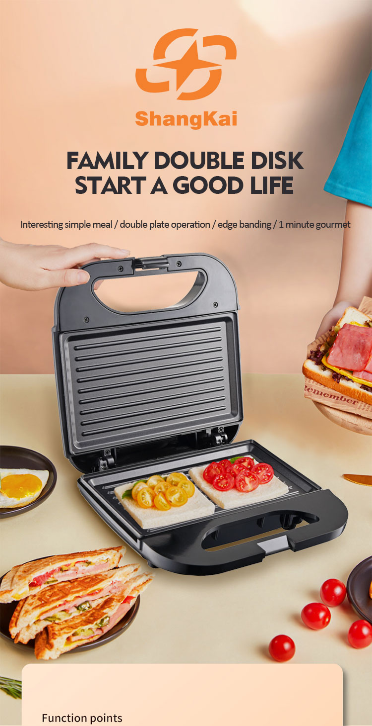 Hot Sale Deep Fill Sandwich Maker Non-stick/Ceramic Coating Sandwich Press Bread Toaster Waffle  Maker Sandwich Maker
