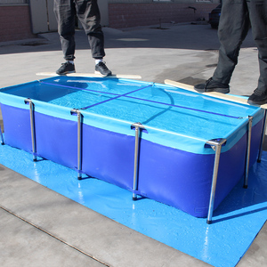 Bassin d'élevage de poissons pliable en PVC pour intérieur et extérieur, réservoirs à poissons mobiles en PVC avec structure en acier inoxydable - Product Image 6
