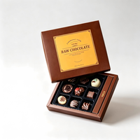 Boîtes cadeaux carrées personnalisées pour chocolats (2 pièces) avec couvercle et base, pour chocolats bruts, avec plateau intérieur en plastique, pour Noël et mariages