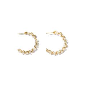 Pendientes de Cristal con Baño de Oro PVD, Acero Inoxidable 316L, Diseño de Aro Resistente y Sostenible - Product Image 1