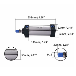 Xy lanh khí nén SC63 hành trình đơn, thanh truyền đơn, tác động kép, 1000mm, Cilindros Hidraulicos, Cilindros Neumaticos - Product Image 5