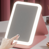 Offre spéciale Nouveau bureau portable pliable USB rechargeable LED ajuster la lumière miroir de maquillage décoration de la maison ensemble