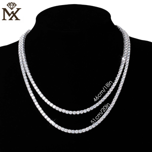 5A cubique zircone Tennis collier 925 en argent Sterling griffe ensemble Hip Hop bijoux <span class=keywords><strong>or</strong></span>/argent plaqué dames Premium chaîne cadeau - Product Image 6