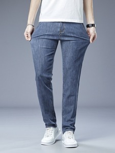 Handel Heren <span class=keywords><strong>Jeans</strong></span> Business Casual Licht Blauwe Stretch <span class=keywords><strong>Skinny</strong></span> Slim Fashion Business <span class=keywords><strong>Jeans</strong></span> Heren Merk Ademende Broek Voor Heren - Product Image 2