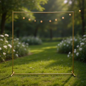 Db <b>Wedding</b> Iron <b>Arch</b> 200cm Height Flat Top Golden Door Frame Shape For Outdoor Garden Ceremony Decor - Product Image 2