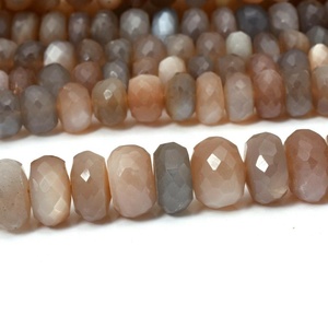 Naturel AAA Chocolat Café Pierre De Lune À Facettes Rondelle Perles Brin pour Bijoux Réglage Au Prix D'usine En Gros - Product Image 3