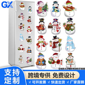 Ensemble de bonhommes de neige de Noël, aimants de réfrigérateur et aimants de voiture imperméables populaires pour les décorations de fête - Product Image 3