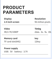 Kamera Digital Mini Q12 dengan Layar IPS 2.4'' Zoom 16X Rekam Video 1080P Anti-Goyang Kamera Kompak Portabel untuk Anak-Anak