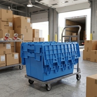 Promotion : Caisses en plastique empilables et emboîtables en PP écologiques, gain de place, 60x40cm, pour magasins de détail et déménagement domestique