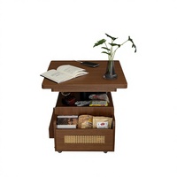 Table d'appoint en bois pliable et réglable de style ancien, armoire d'angle mobile