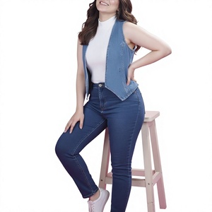 Prix de gros – Jean droit taille haute pour femme, grande taille, décontracté, boutonné, respirant, écologique – Exportation du Bangladesh - Product Image 1