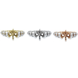 Vente en gros – Monture semi-encadrée classique et élégante en or blanc massif 18 carats avec diamant véritable, qualité supérieure, idéale pour un cadeau d'anniversaire - Product Image 4