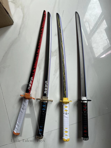 Épées de jouet samouraï japonaises en bois Katana pour enfants Épées extensibles lumineuses Anime Katana pour garçons avec lumière et son - Product Image 5