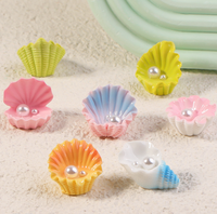 Breloques en résine coquillage arc-en-ciel Ocean Pearl, accessoires en résine coquillage arc-en-ciel pour la fabrication de pinces à cheveux DIY