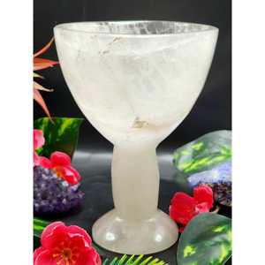 Magnifique verre à martini en pierre précieuse de quartz blanc - UNIQUEMENT 1 PIÈCE - Product Image 1