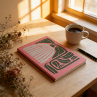 Carnet de notes brodé floral A5, agenda imprimé pour femmes, boutique