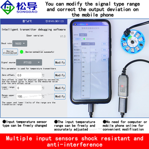 โมดูลเครื่องส่งสัญญาณอุณหภูมิกันน้ำอัจฉริยะ PT100K เทอร์โมคัปเปิล4-20mA IP52ที่มีความแม่นยำสูง - Product Image 2