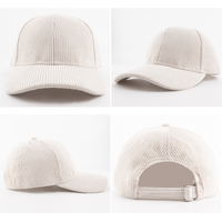 Casquette de baseball en velours côtelé personnalisée pour homme, ajustable, vierge, avec logo brodé, casquette de sport