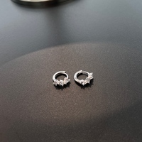 Dylam Tiny Delicate Women Jewelry Solid 925 Sterling Silver Rhodium Plated Multiple Shapes 5A Cubic Zirconia Hoop Earrings