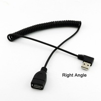 90-Grad-Winkel USB-A-Stecker auf USB-A-Buchse Spiralkabel