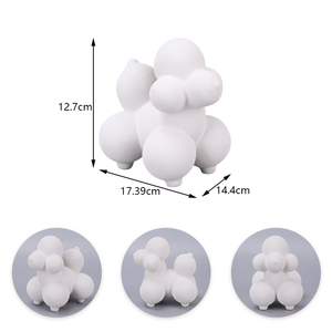 Redeco minimalista stile scandinavo Figurine animali in ceramica bianco opaco barboncino cane Figurine uccello ornamento elegante decorazione per la casa - Product Image 6