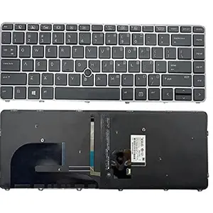 Bàn Phím Máy Tính Xách Tay Chính Hãng Cho HP EliteBook 745 840 G3 G4 Bàn Phím Mỹ Đèn Nền Và Điểm Chuột Màu Bạc 836308-001 819877-001