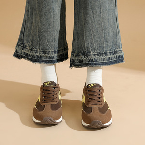 KT320 Customization Women's Flat-bottomed <b>Shoes</b> Retro Leather Surface <b>Soft</b>-soled Breathable Lace-up Sports Casual Summer Autumn - Product Image 4