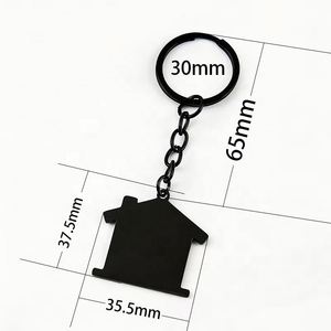 Personalized <b>Customization</b> Laser Engraving logo Printing Stainless Steel Photo House Shape Home Blank Material Metal <b>Keychain</b> - Product Image 2