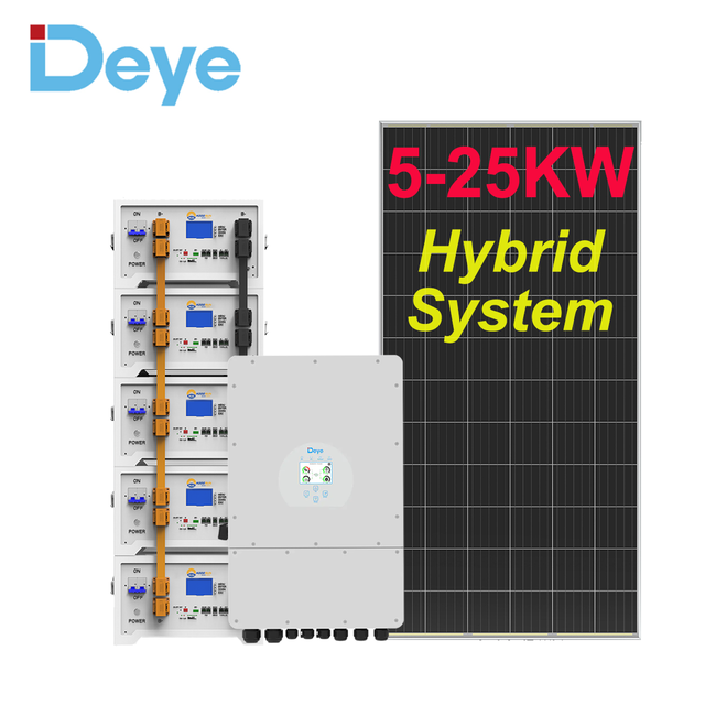 5kw 8kw 10kw 12kw 15kw 20kw 25kw 30kw Hybrid Off Grid Solar System with Solar Panel Inverter and Battery for Home Energy Power